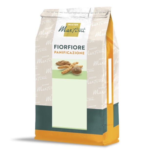 Bolsa de mezcla para pan Master Martini Fiorfiore Panificazione con panecillos variados en la etiqueta.