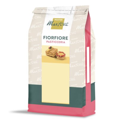 Bolsa de mezcla para repostería Master Martini Fiorfiore Pasticceria con foto de hojaldre y tarta en el envase.